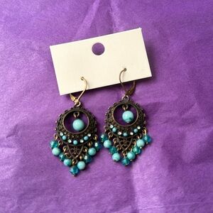 Vintage Glass bead drop earrings!